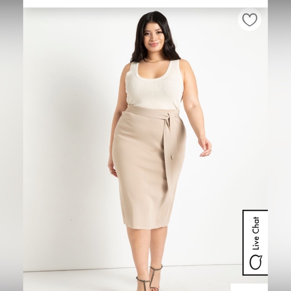 Eloquii Tie Wist Midi Skirt Size 14/16